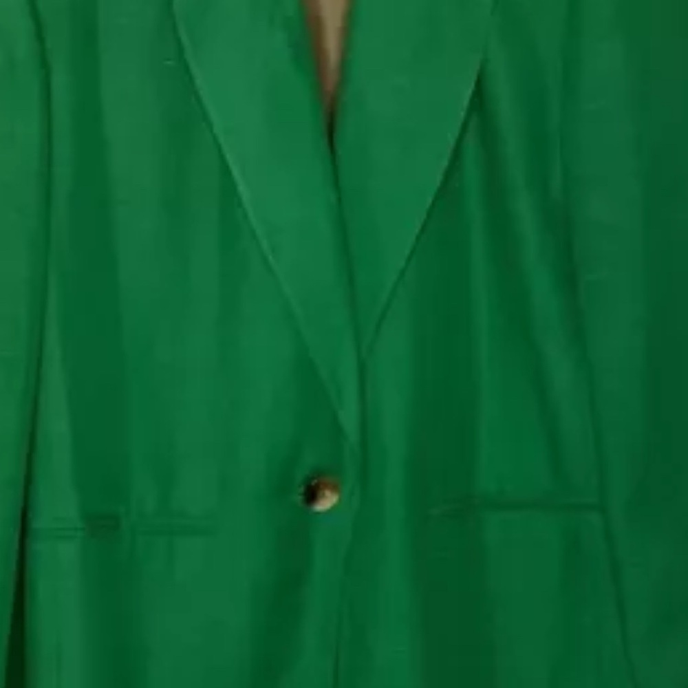 Vintage 80s Womens Size 8 Blazer Linen Blend Kelly Green Lined St Patrick’s Day - Picture 4 of 9